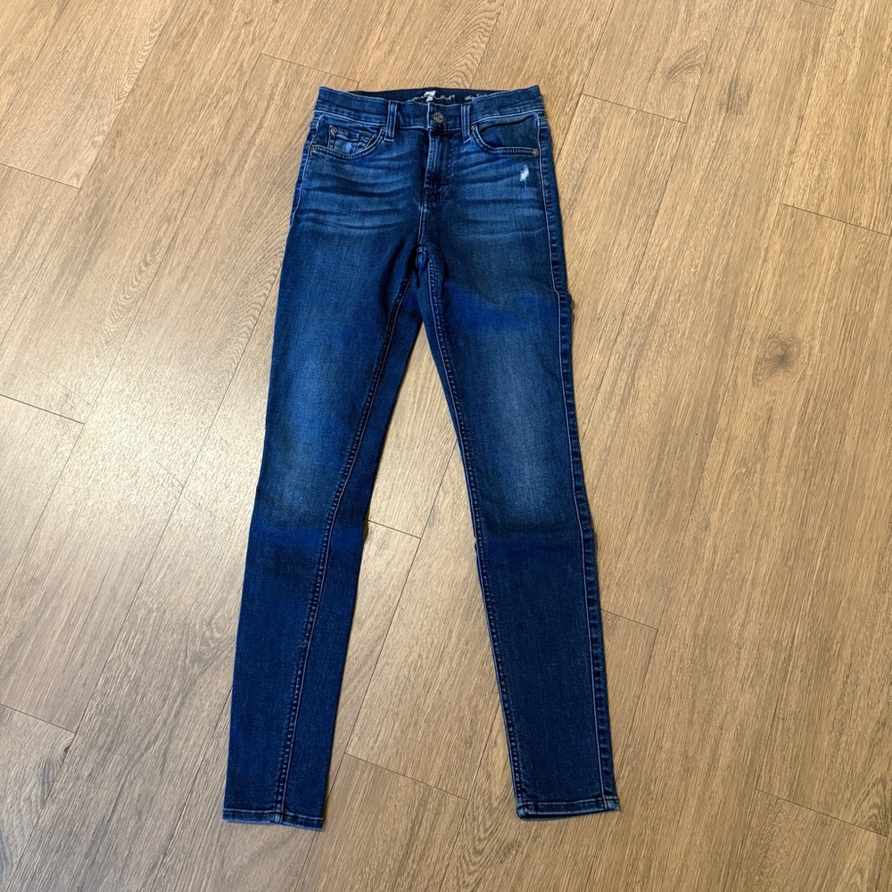 7 For All Mankind Dark Blue Skinny Jeans